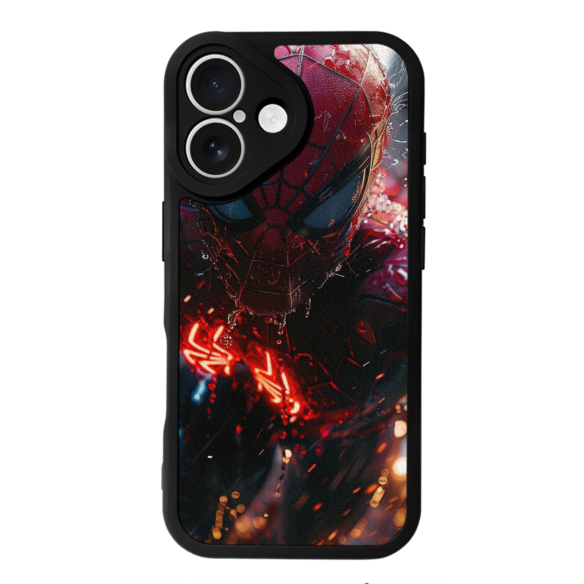 Spider Man スパイダーマン 【iPhone 16シリーズ対応】シリコンスマホケース（レザー調） 材質：シリコン